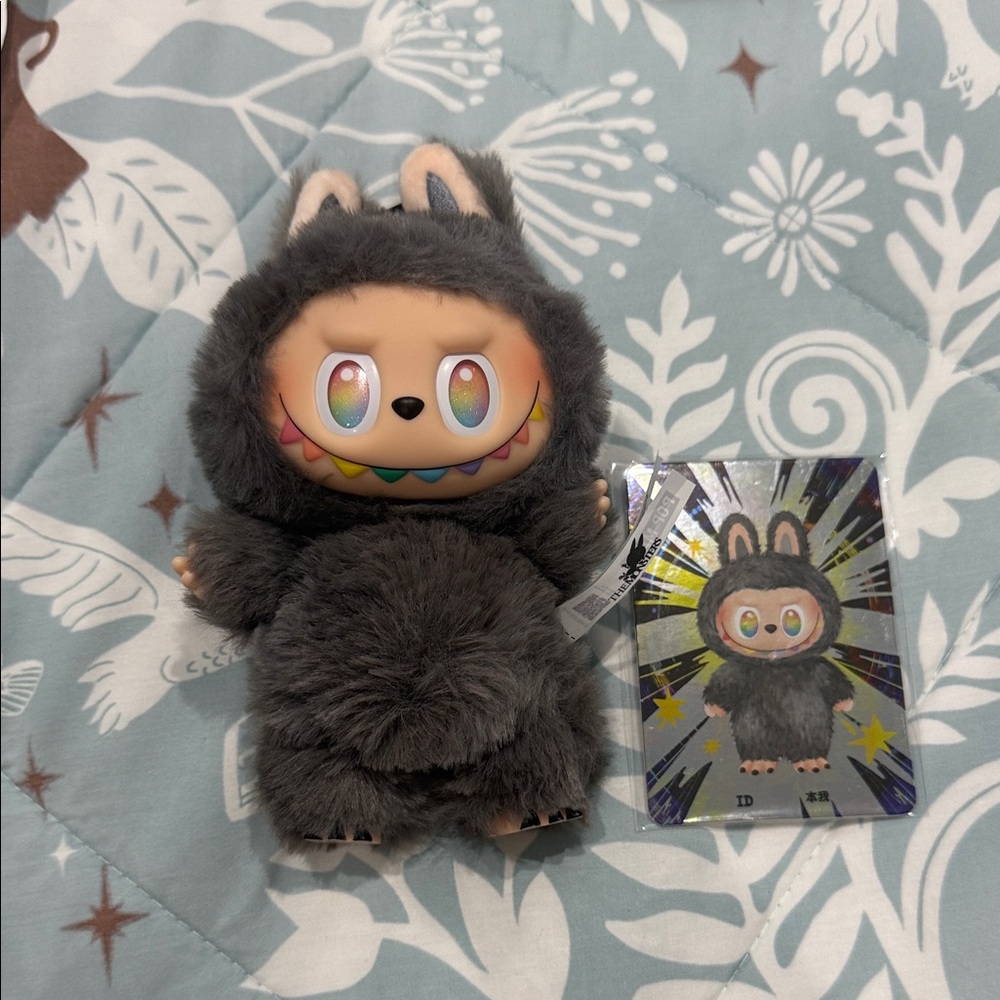 Charming Gray Plush Toy for Small Pets
